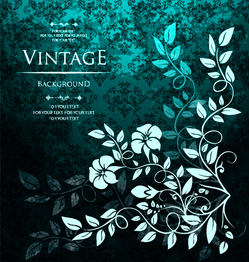 Floral with vintage backgrounds vector 04