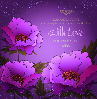 Halation Flowers vector backgrounds 05