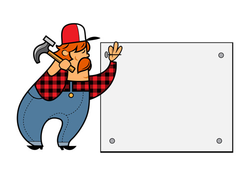 Funny cartoon builders vector illustration 18