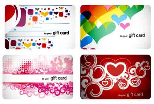 Stylish Gift cards vector material set 03
