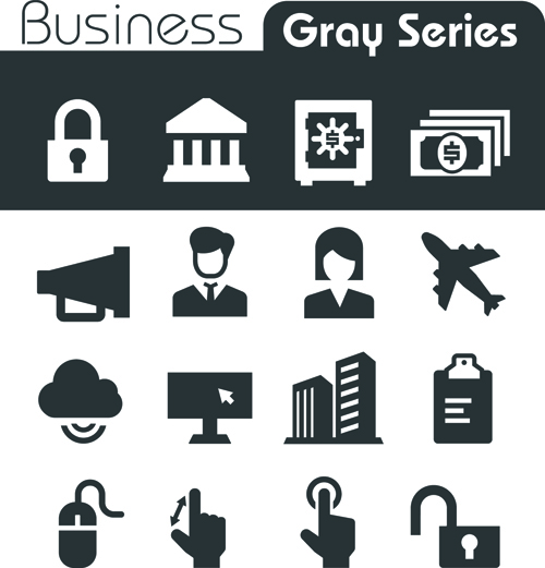 Gray series social icons vector set 04