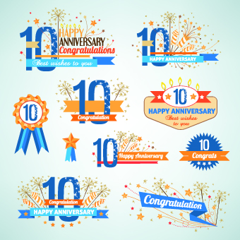 Happy anniversary Celebration design vector 03