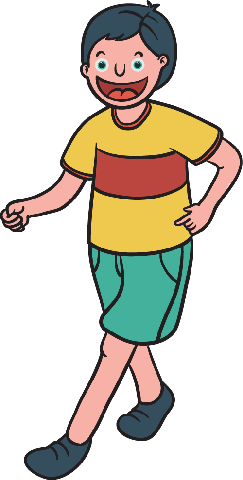 Happy boy cartoon vector material 02