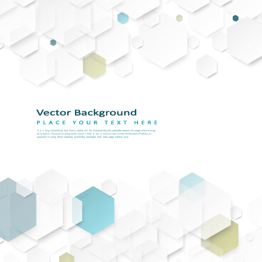 Hexagon paper art background vector 03