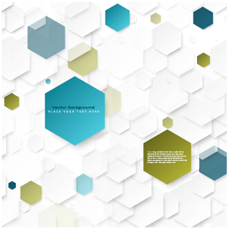 Hexagon paper art background vector 05