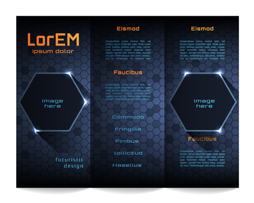 High tech styles brochure templates vector 05