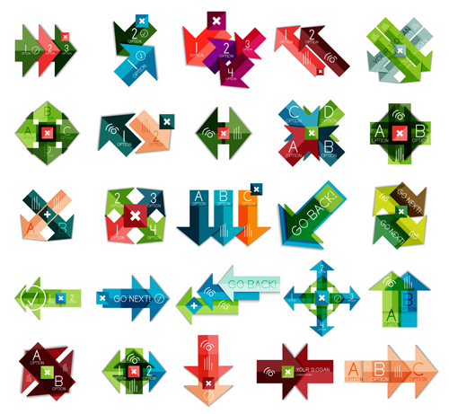 Infographics arrows elements design vector