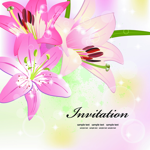 with Flowers invitation cards invitation flowers flower card 