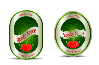 Ketchup label stickers creative vector 02
