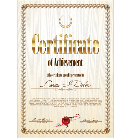 Modern certificate creative template vector 03