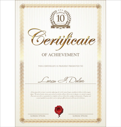 Modern certificate creative template vector 05
