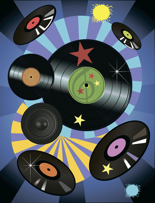 Music Record art background vector 01 Music Record art background vector 01