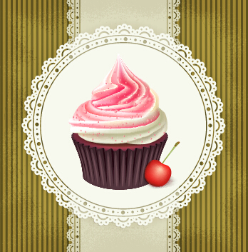 Ornate cakes background vector material 02