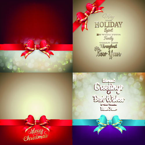 ribbon ornate christmas cards 