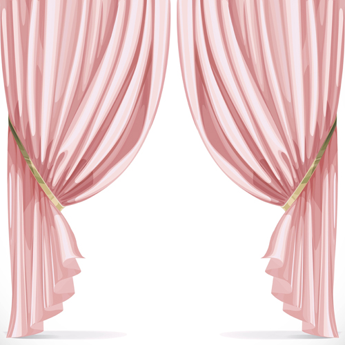 Ornate curtains design vector set 01