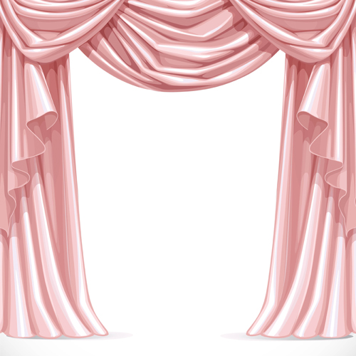 Ornate curtains design vector set 03