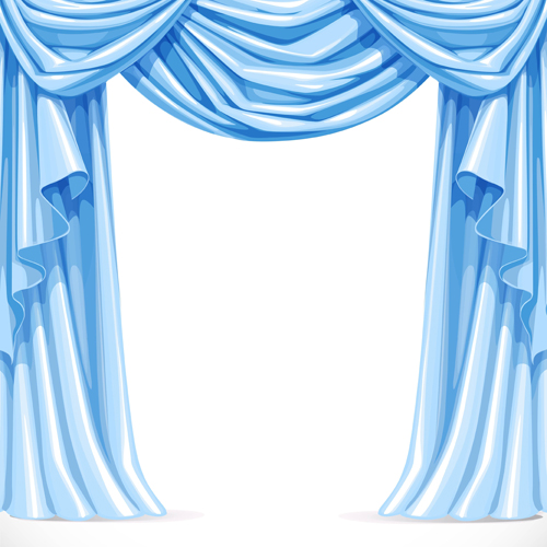 Ornate curtains design vector set 04