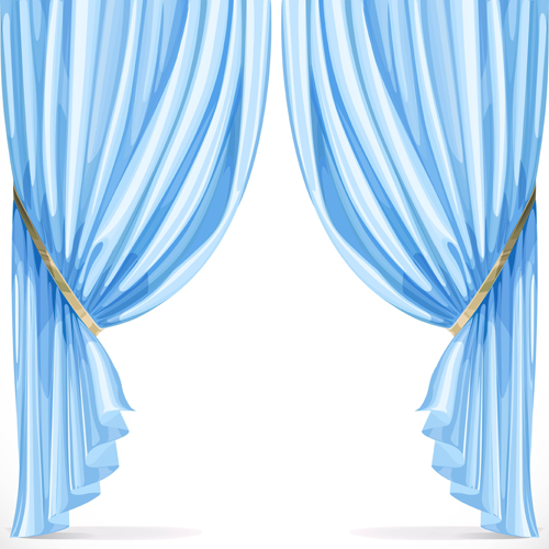 Ornate curtains design vector set 05