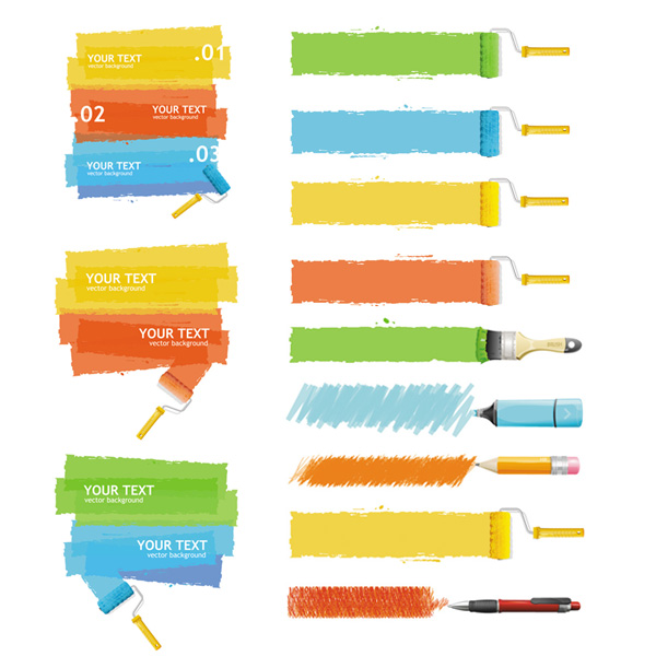 Paint and Brushes vector graphics