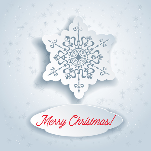 Paper snowflake christmas whtie background vector 01 Paper snowflake christmas whtie background vector 01
