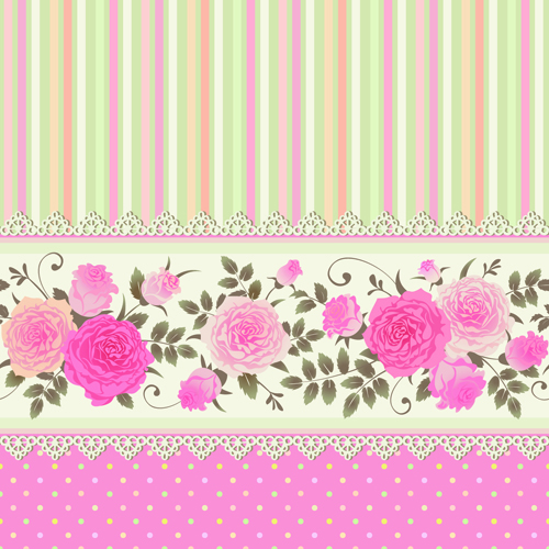 attern background vector material 05 Pink rose pattern background vector material 05