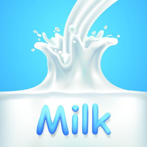 Quality milk advertising poster splashes style vector 01