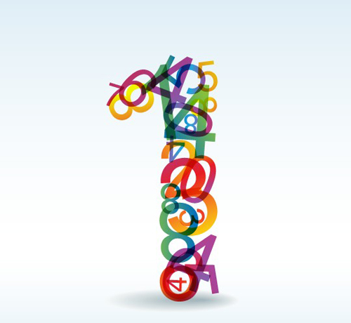 Set of Rainbow numbers elements vector 01
