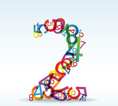 Set of Rainbow numbers elements vector 02
