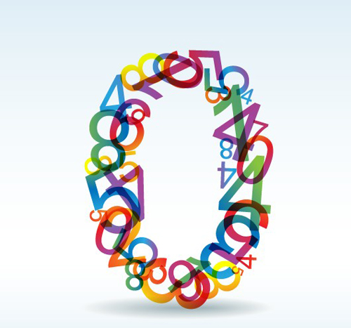 Set of Rainbow numbers elements vector 03