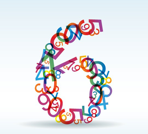 Set of Rainbow numbers elements vector 04
