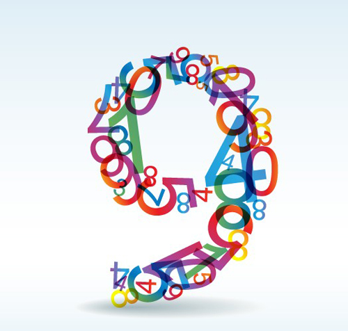 Set of Rainbow numbers elements vector 05