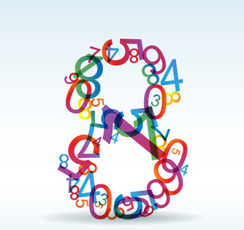 Set of Rainbow numbers elements vector 06