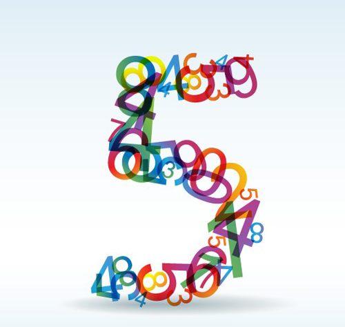 Set of Rainbow numbers elements vector 07