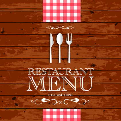 Wood Board wood restaurant menu background vector background 
