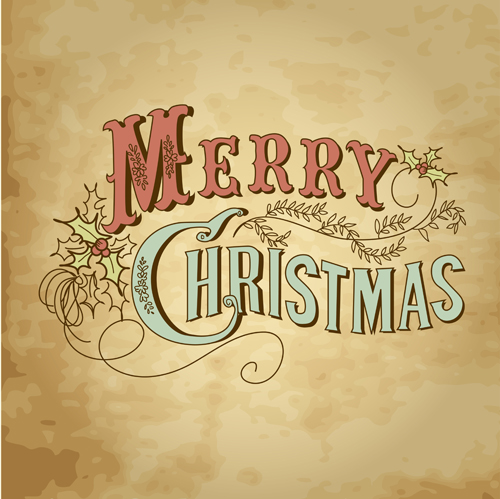 Retro Style Christmas background design 01