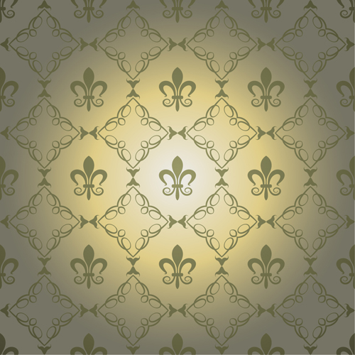 Retro floral with crown vector seamless pattern 11