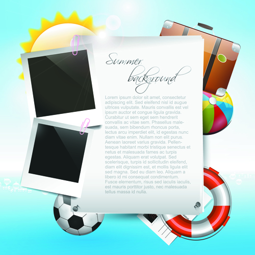 Summer Vacation backgrounds vector 02