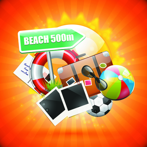 Summer Vacation backgrounds vector 04
