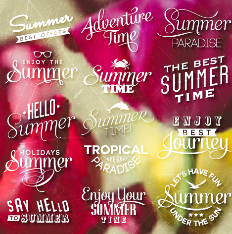 holiday logos with labels vector 01 Summer holiday logos with labels vector 01