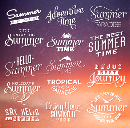holiday logos with labels vector 02 Summer holiday logos with labels vector 02