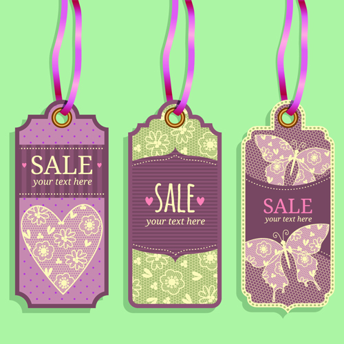 Vintage sale tags creative design set 03