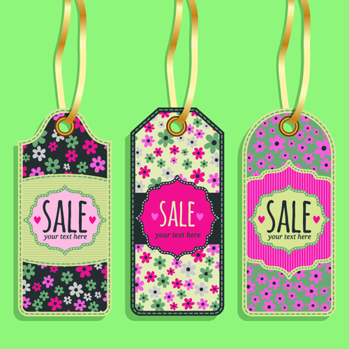Vintage sale tags creative design set 04