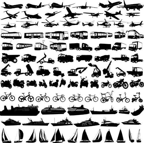 Transportation Icons vector set 01