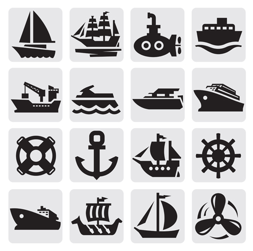 Transportation Icons vector set 02