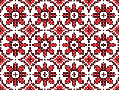 Ukraine Style Fabric ornaments vector graphics 13