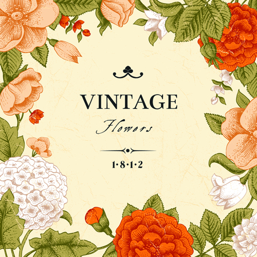 Vintage flower design background art