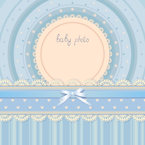 Baby photo background vector set 01