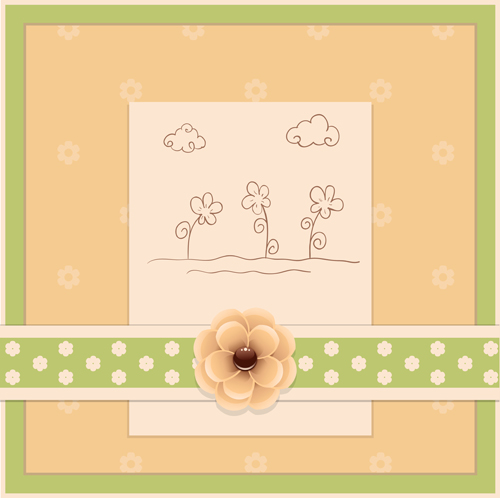 Baby photo background vector set 03