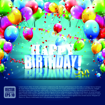 happy birthday happy colorful beautiful balloons balloon background vector 