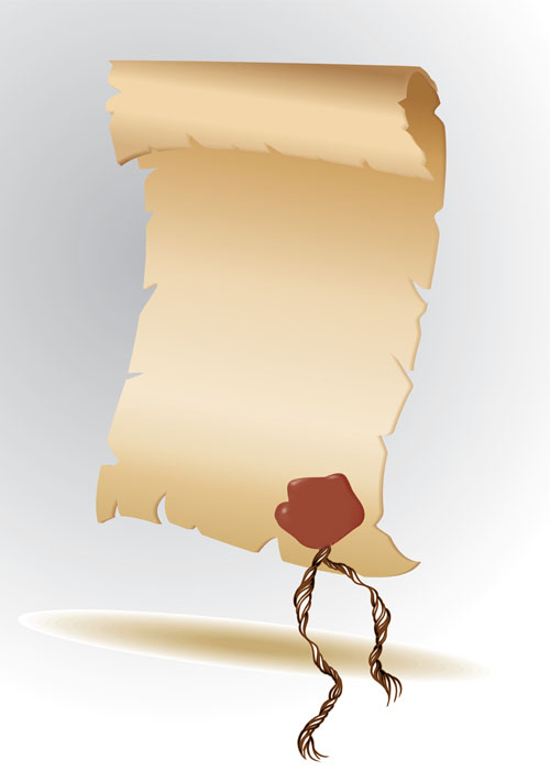 Set of old parchment Scrolls vector 01